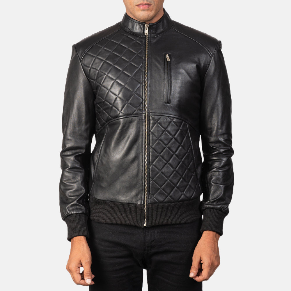 Men's Classic Workwear Bomber Leather Jacket