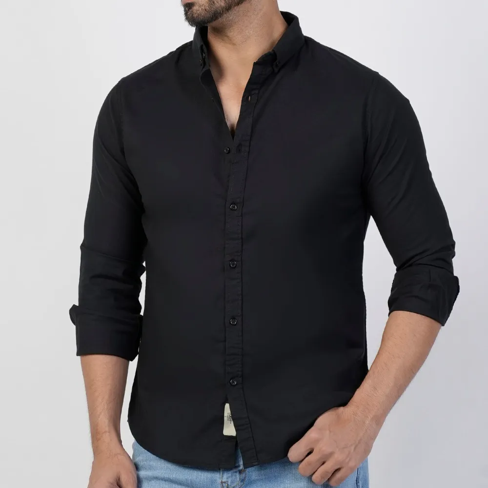 Men's Chambray Plain Casual Shirt