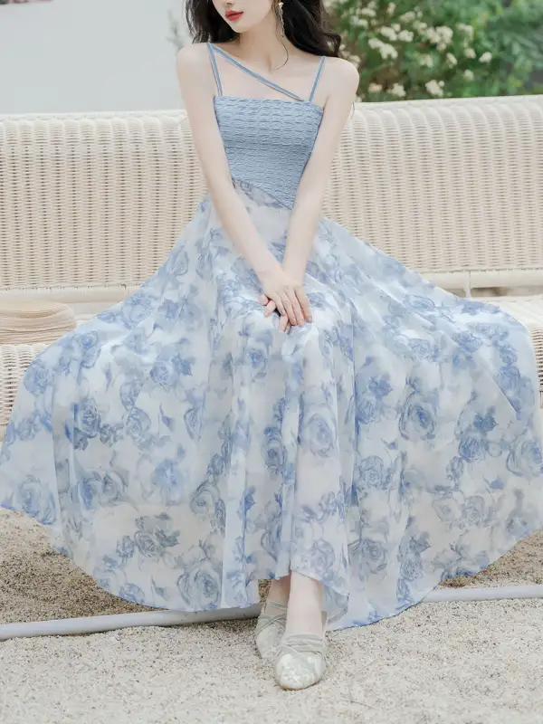 Layered Spaghetti Strap Maxi Dress