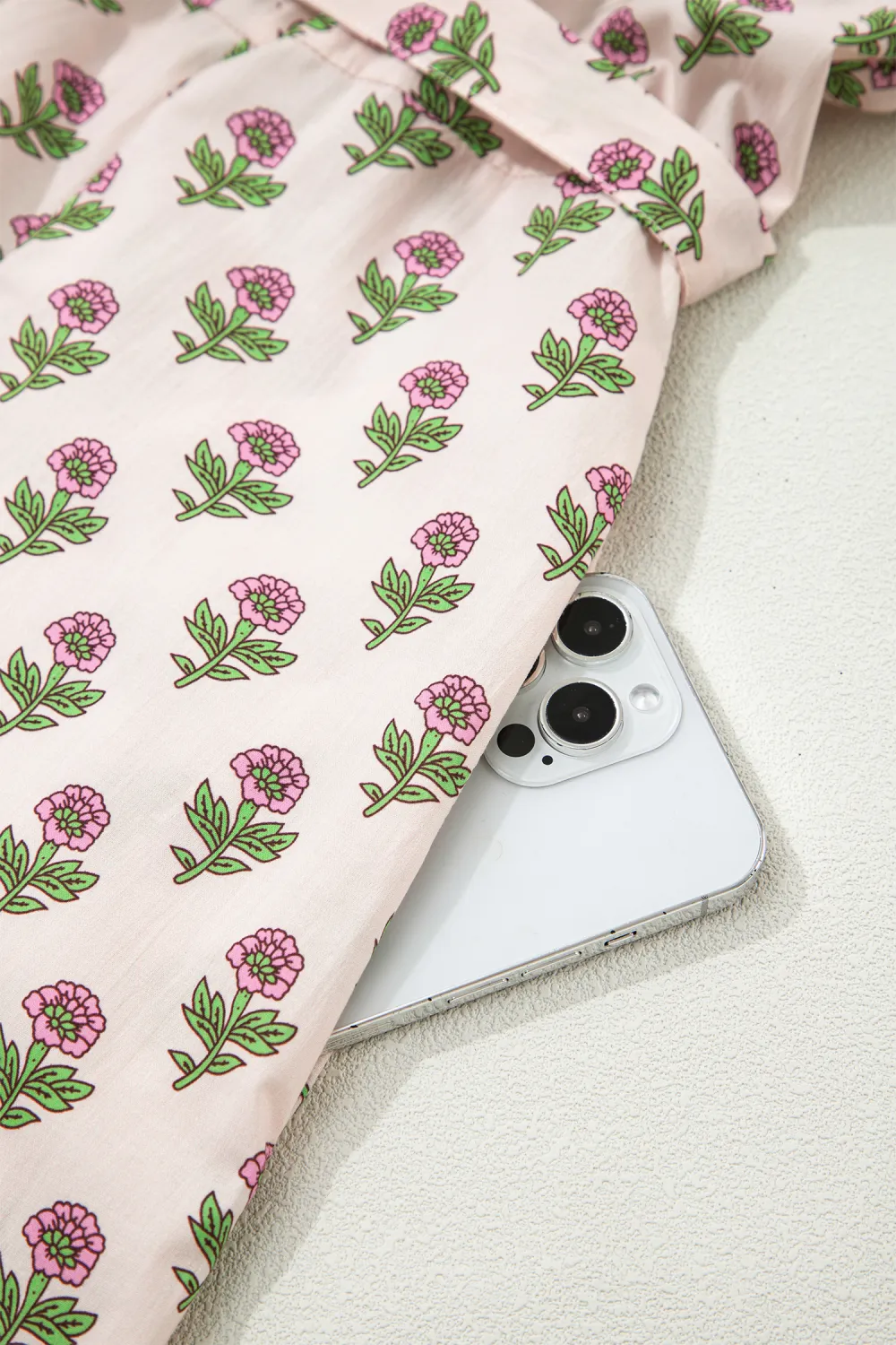 Pink Floral Scallop Trim Dress