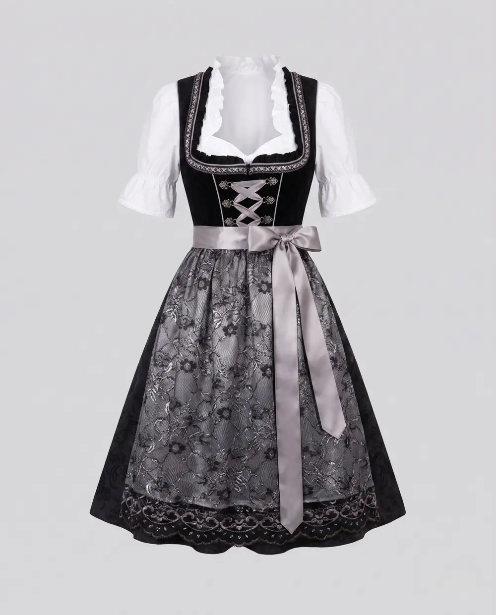 Women's Lace Bridal Dirndl-Inspired Dress
