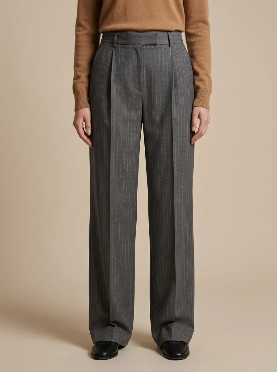 Pinstripe Wide Leg Pants