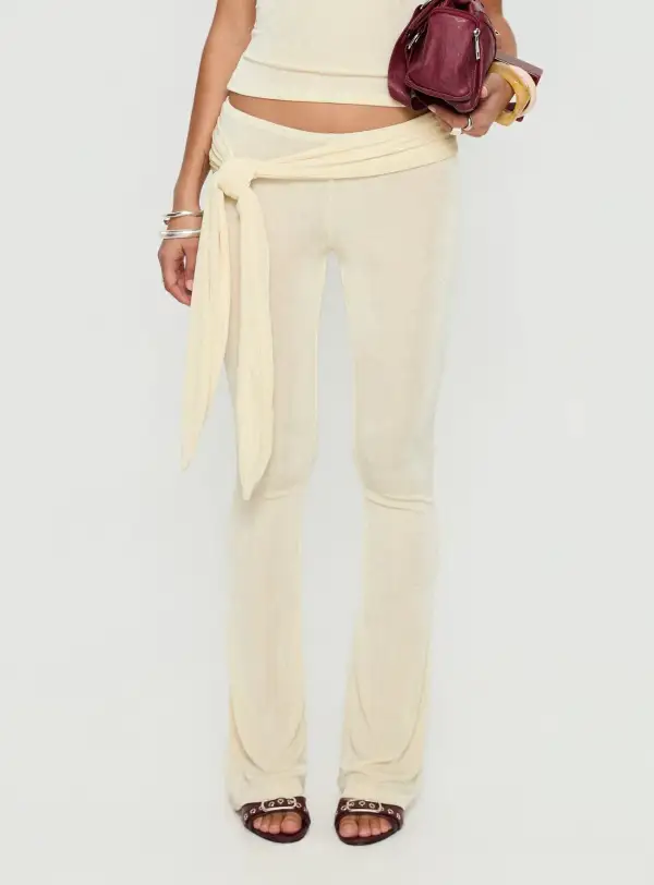 Butterfly Tie Wide Leg Pants