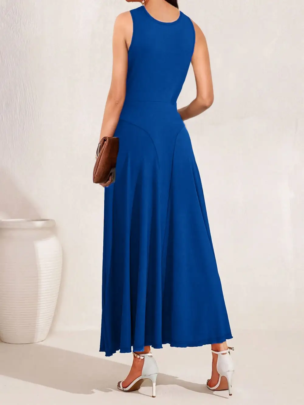 Halter A Line Midi Dress