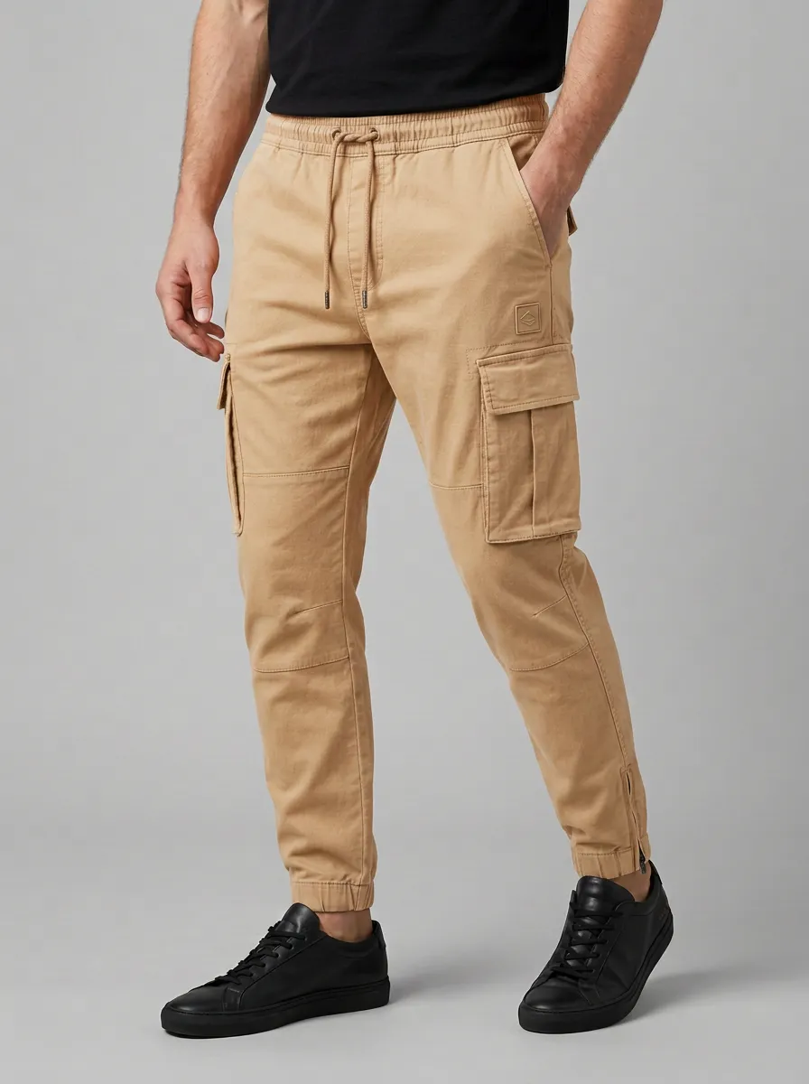 Streetwear Graphic Print Look Men's Cargo Jogger Pants