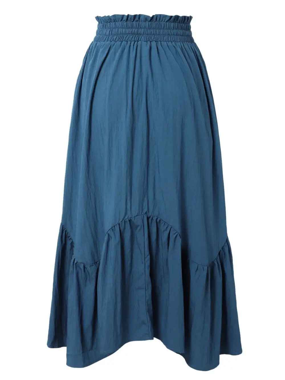 Smocked Waist Band Ruched Layered Skirt Maxi