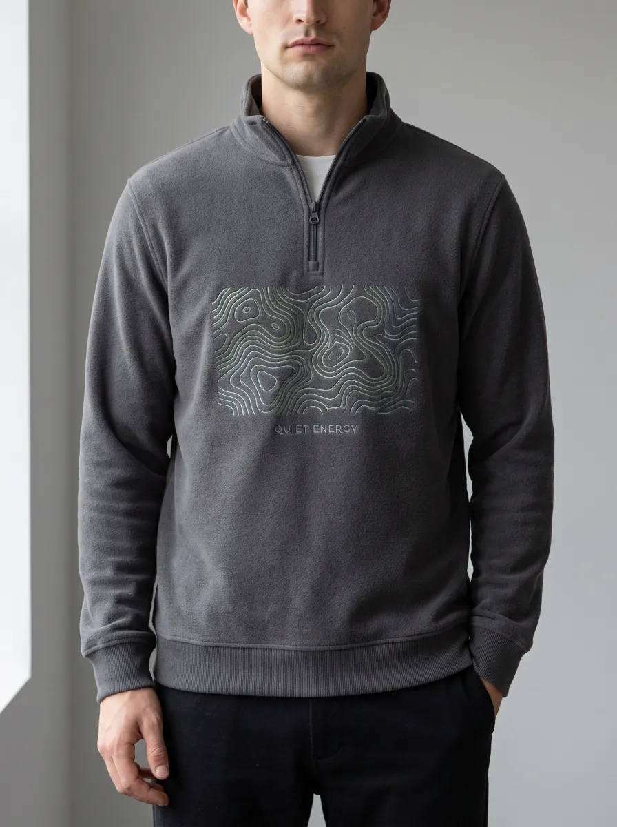 Quarter-Zip Half-Zip Topographic Men's Half-Zip Sweatshirt