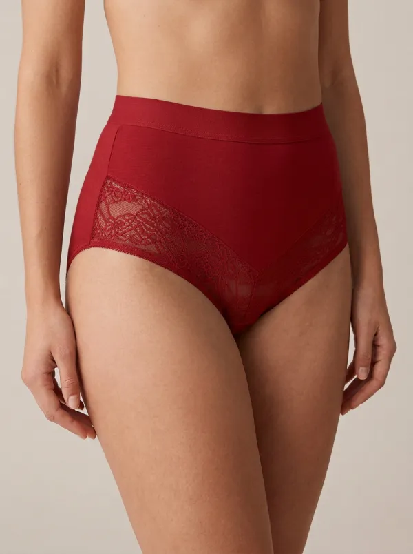 Women's Modern High-Waisted Lace-Trim Panties