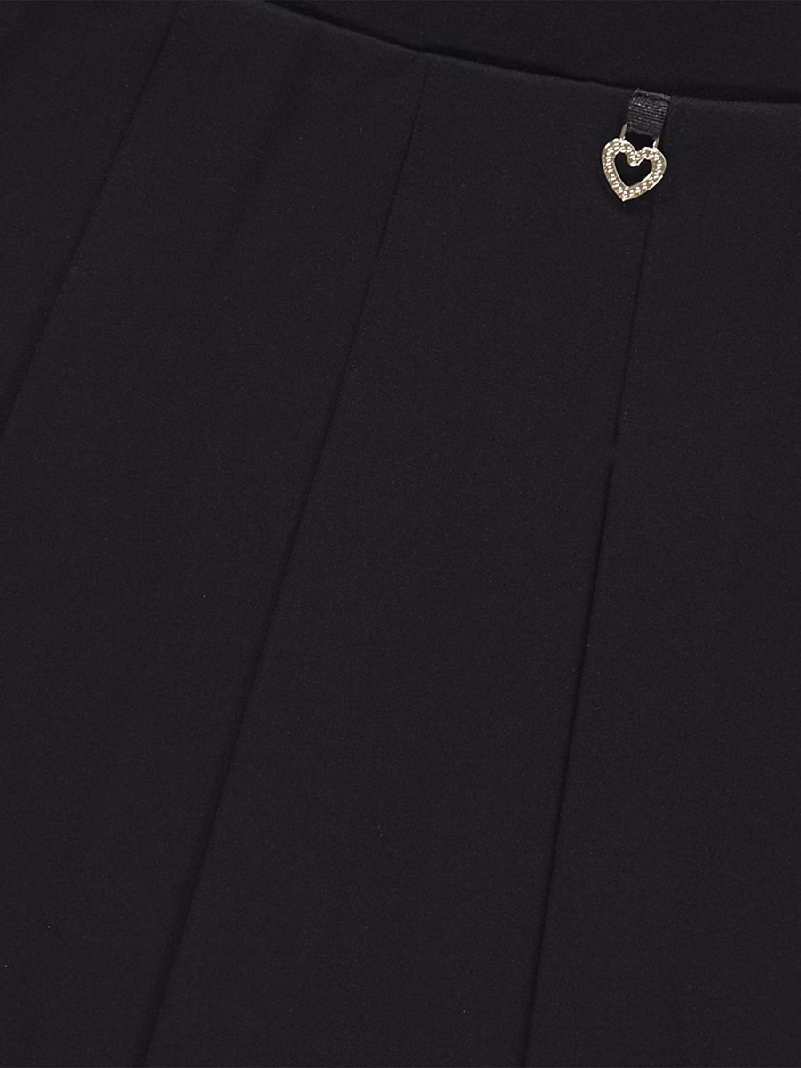 Black Diamante Heart Pleated Mini Skirt detail 1