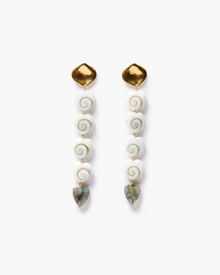 Heart Gemstone Statement Earrings