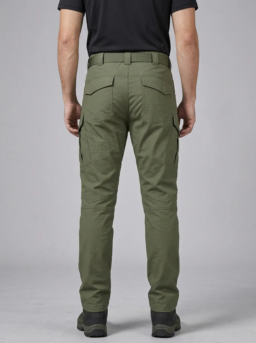 Men's Outdoor Tactical D-Ring Zip-Utility-Pocket Cargo-Pocket Reinforced-Knee Knee-Panel Cargo Pants