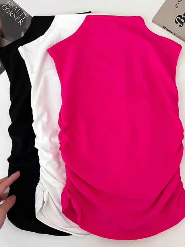 Tailored Refined Ruched Tank Top