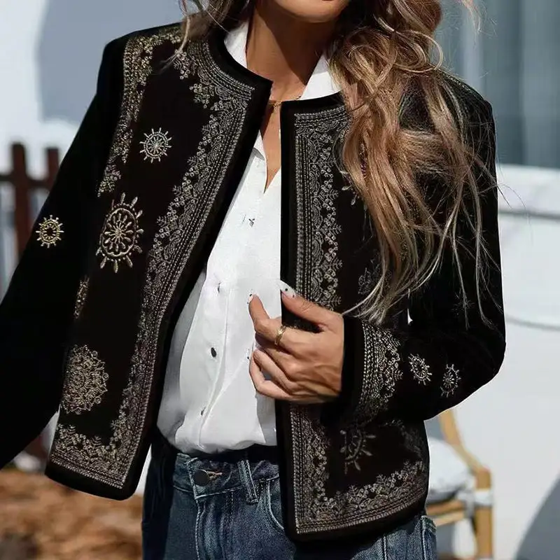 Lightweight Floral-Print Casual Jacket