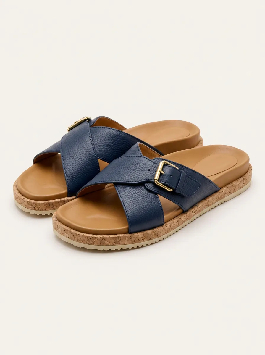 Everyday S Cross-strap Buckle Cork Sandals