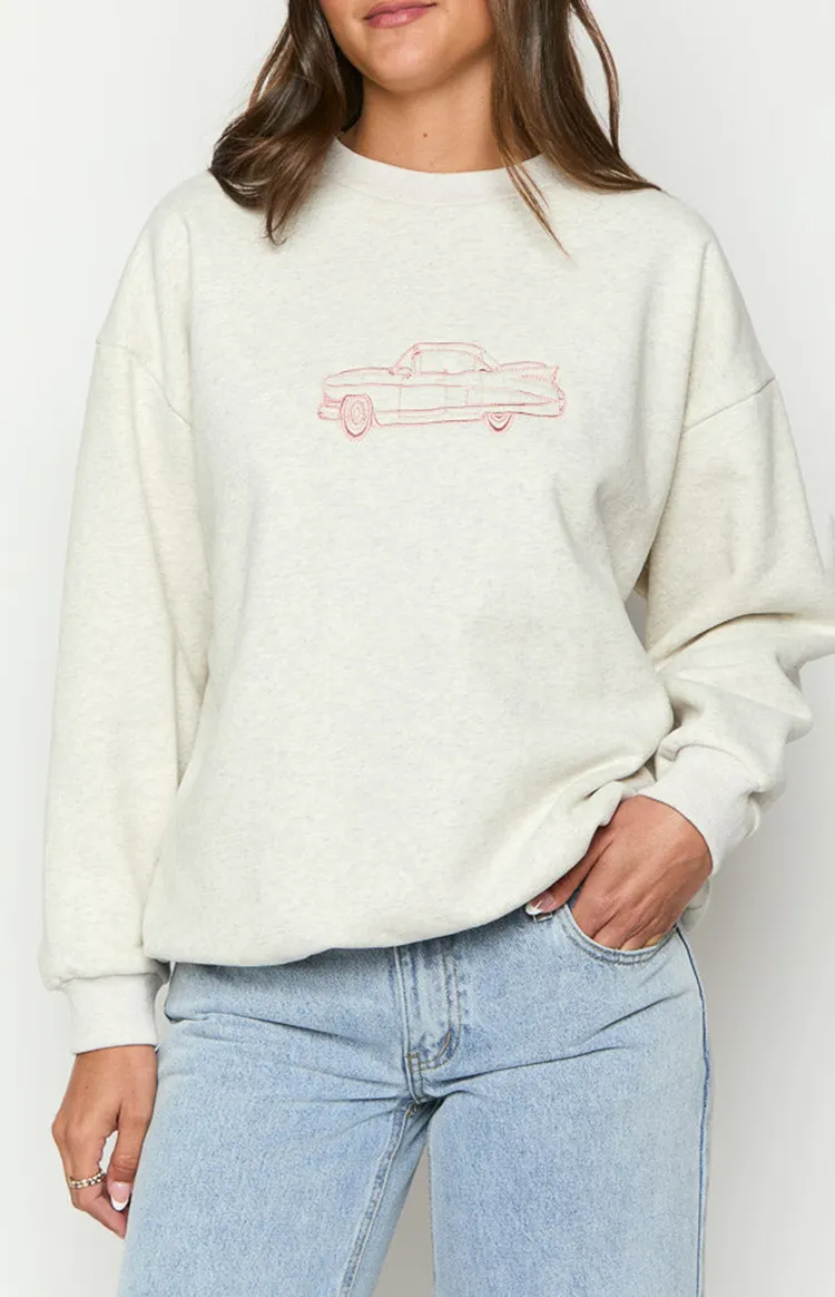 Crew Neck Solid Color Sweatshirt
