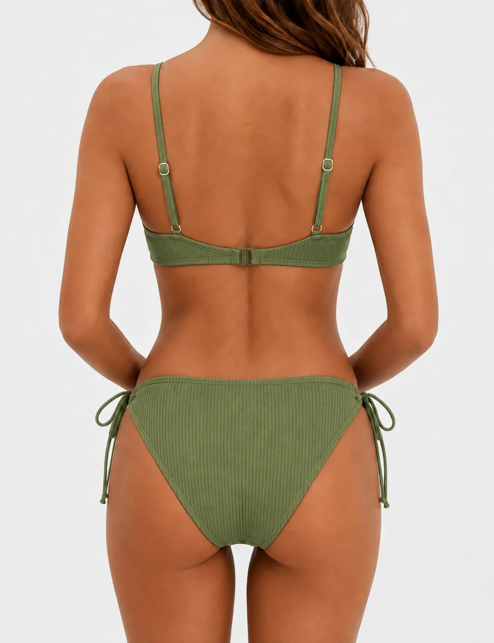 Tone Metal Accents Triangle Bikini Set