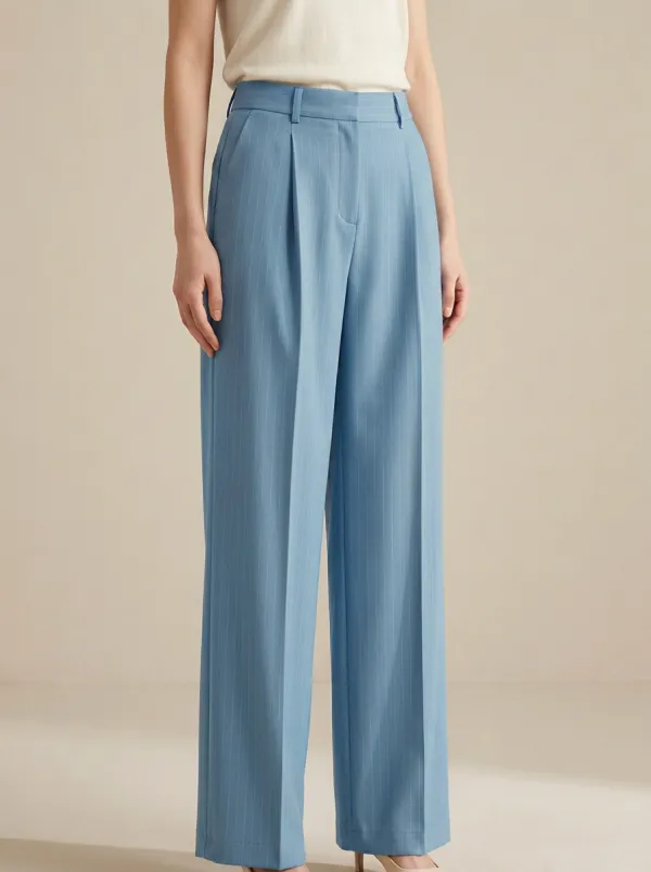 Everyday Pinstripe High Rise Wide Leg Pants