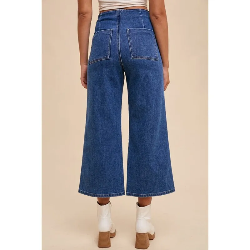 Button-Fly High-Waist Jeans