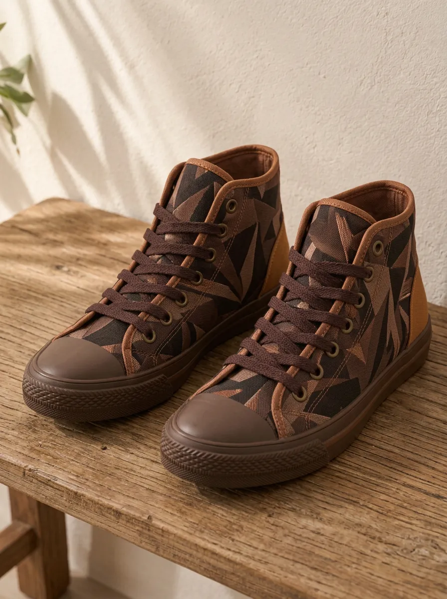 Men's Classic Geometric Pattern Patterned Canvas Shoes