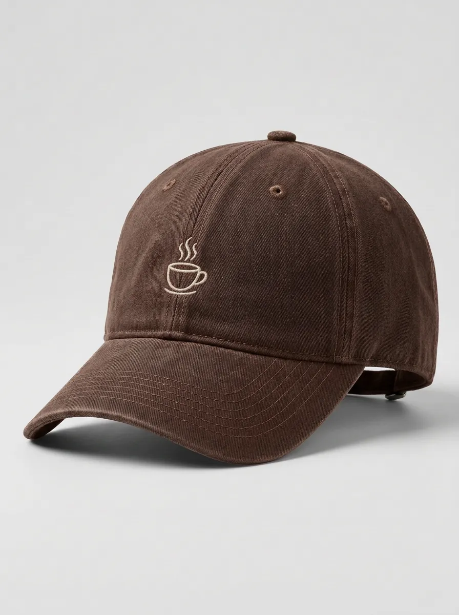 Textured Coffee-Lover Embroidered Unisex Baseball Cap