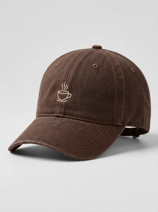 Textured Coffee-Lover Embroidered Unisex Baseball Cap