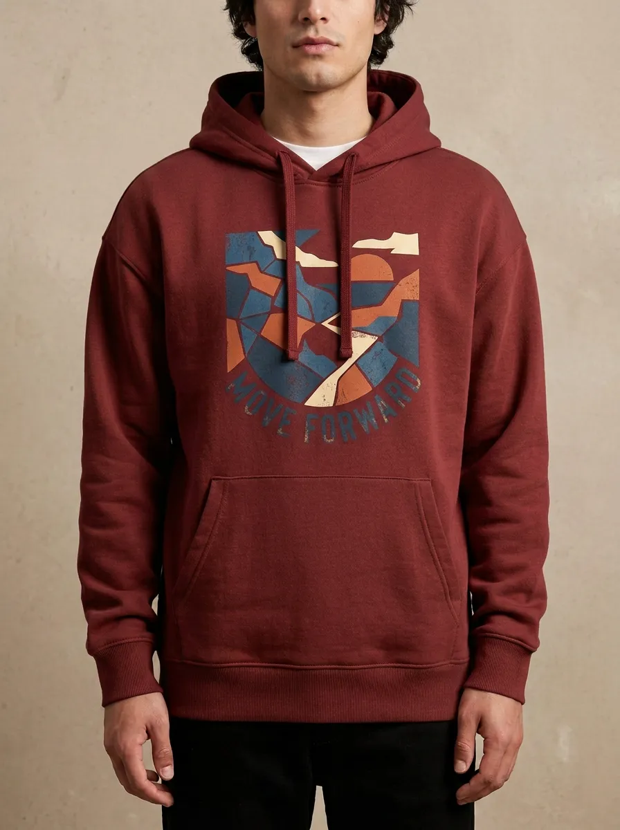 Men's Geometric Graphic Drawstring Hoodie