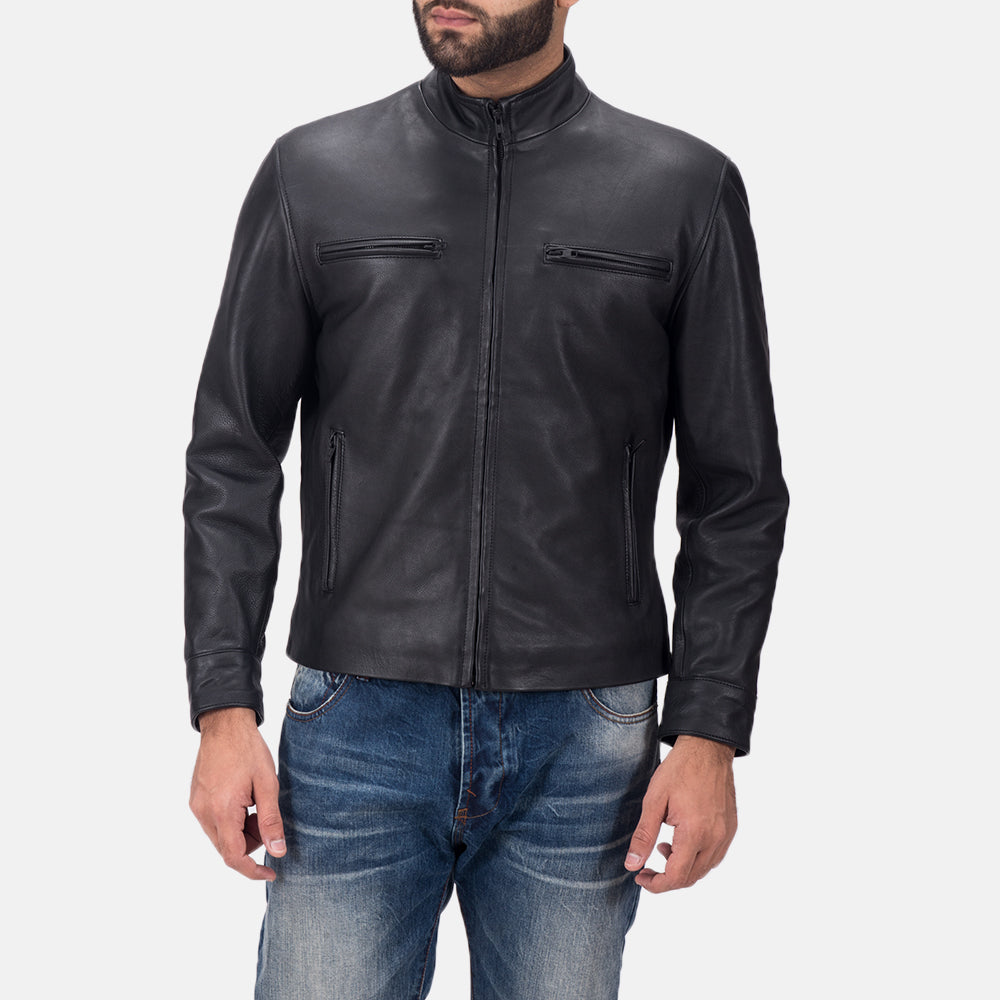 Men's Layered Biker Leather Jacket