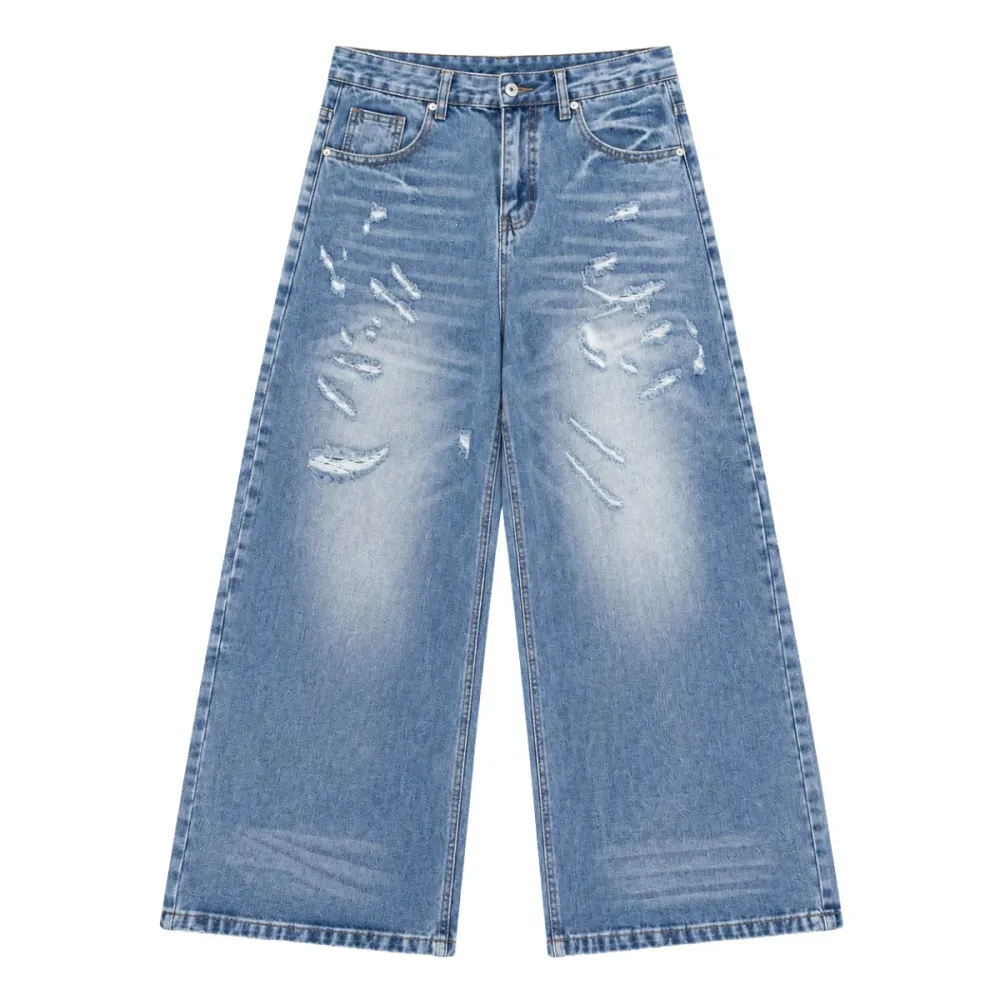 Streamlined Wide Leg Denim Jeans