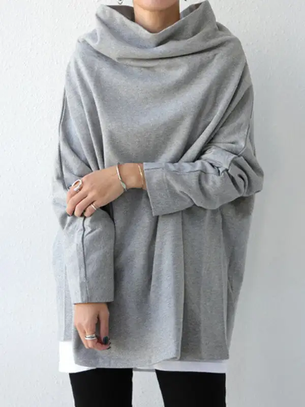 Urban High Neck Long Sleeve Oversize T-Shirt