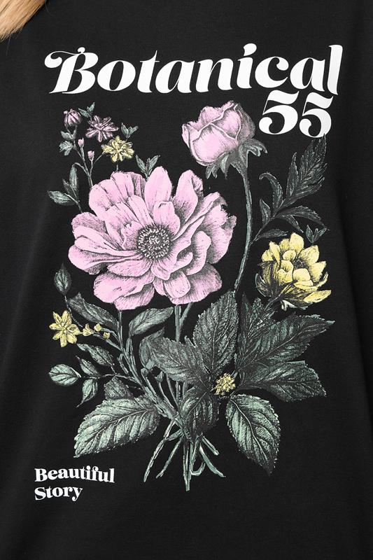 Black 'Botanical' Floral Sweatshirt detail 3