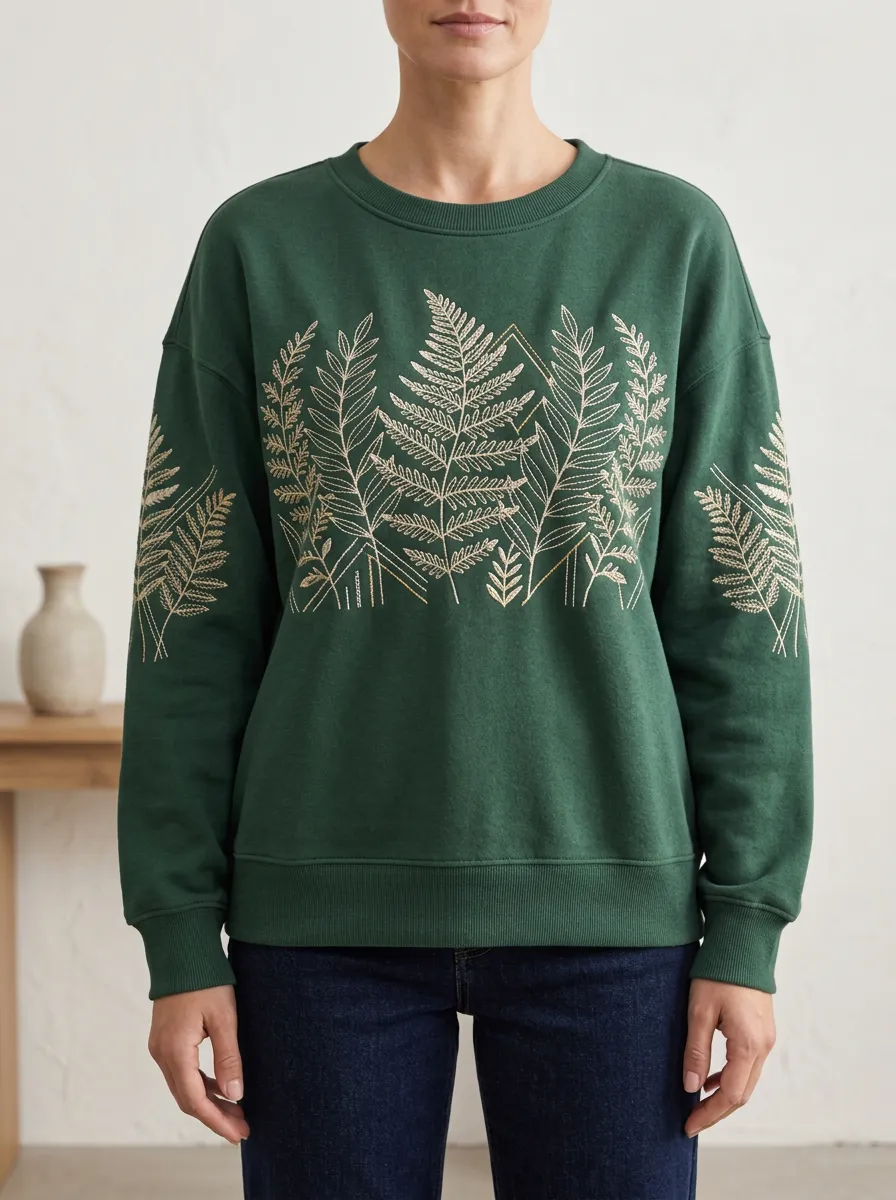 Women's Fern Mountain Printed Crewneck Sweatshirt