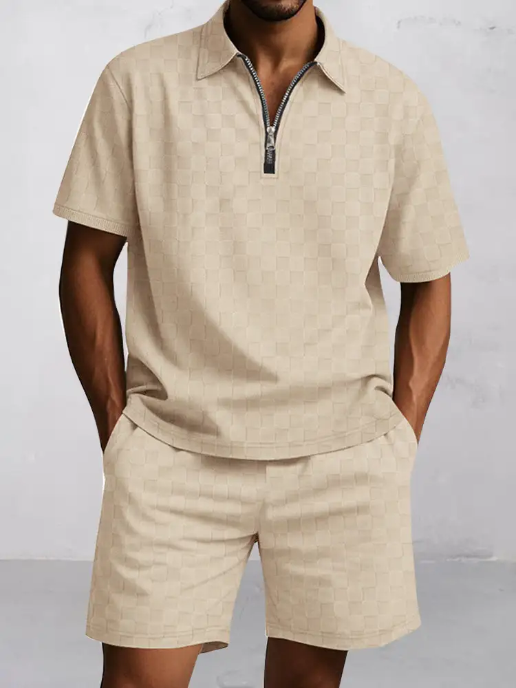 Timeless Checkered Shirt Shorts Set