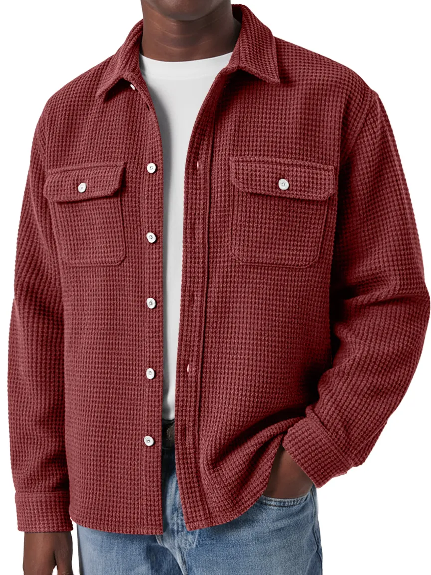 Textured Knit Double Pocket Shirt