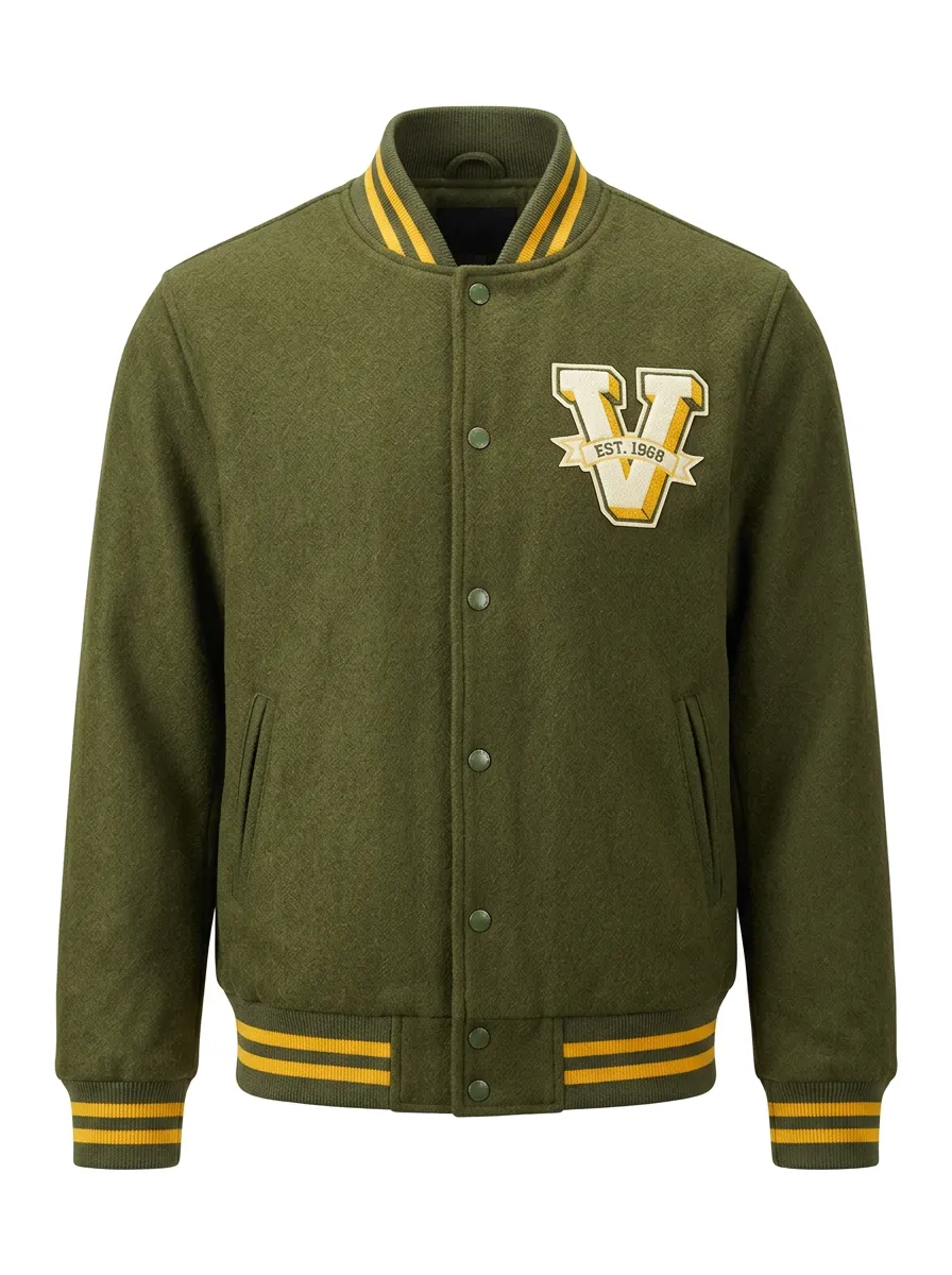 Men's Vintage Letter V 1968 Wool Baseball Jacket
