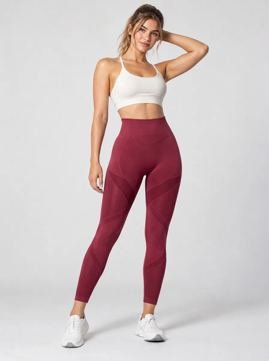 Women's Mesh Detail Gym Printed Seamless Fitness Leggings