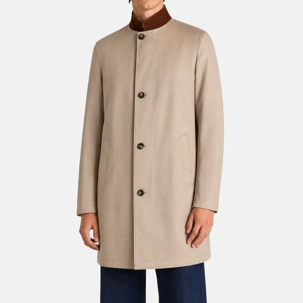 Suede Cashmere Coat