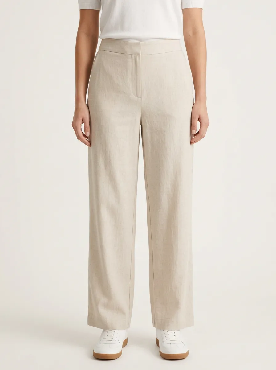 Women's Minimalist High-Rise Straight-Leg Trousers