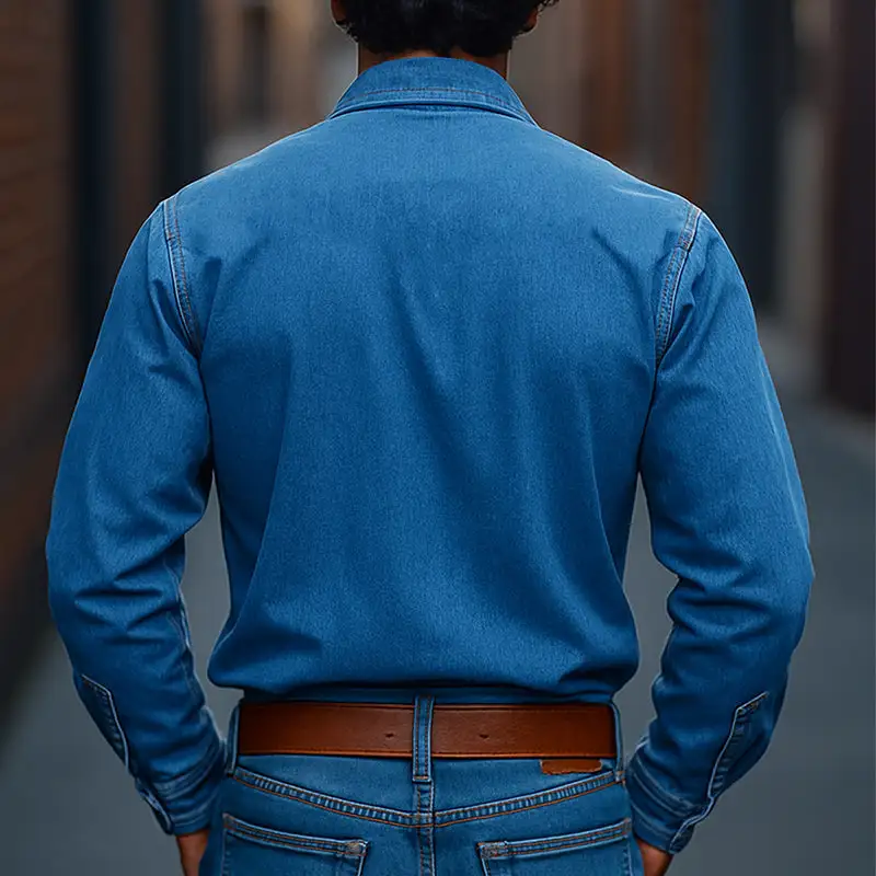Relaxed Button Denim Shirt