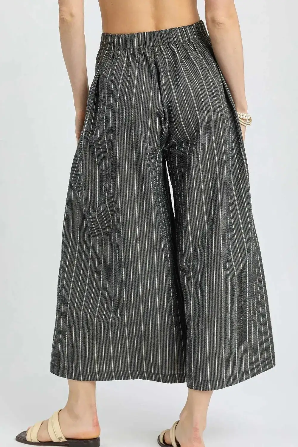 Palazzo Cropped Wide Leg High Waist Pants