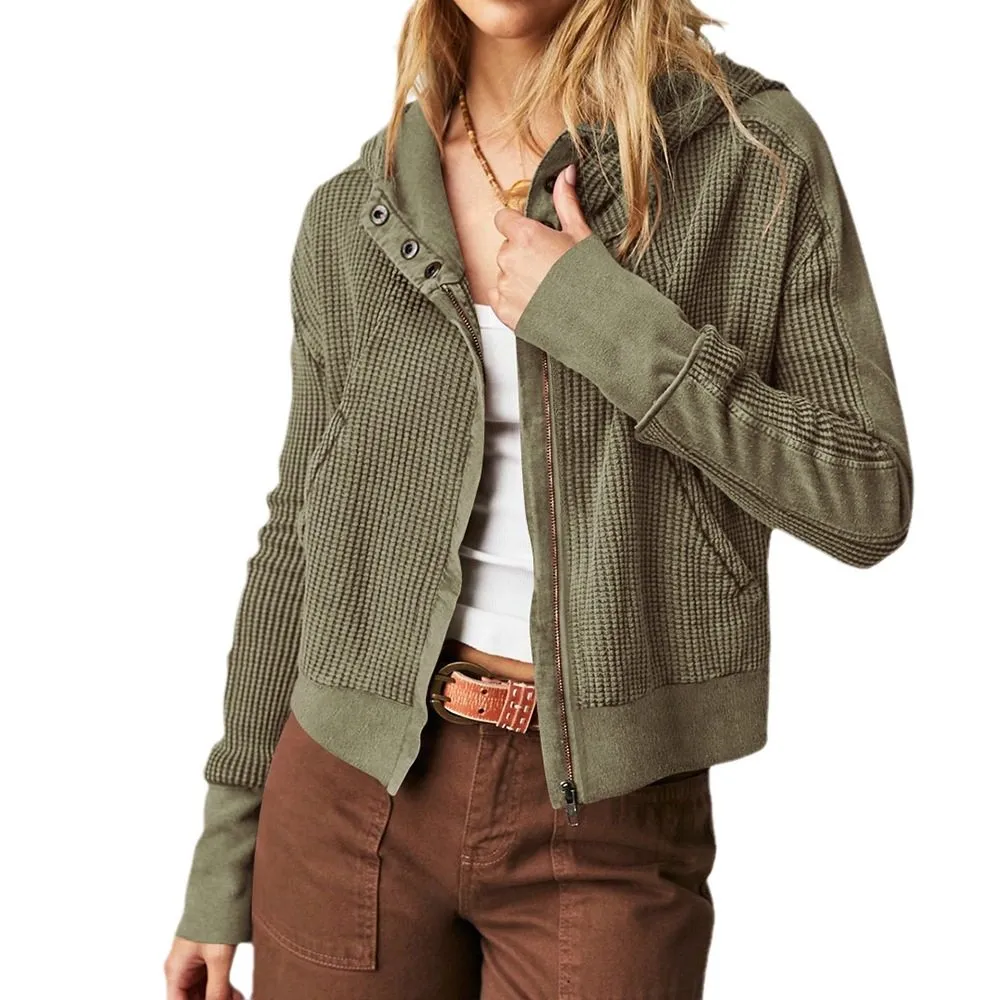 Knit Zip-Up Hoodie