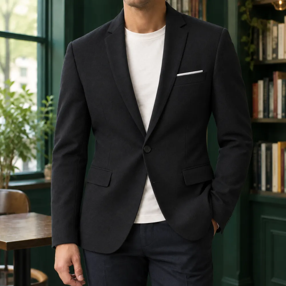 Tailored Notched-Lapel Blazer