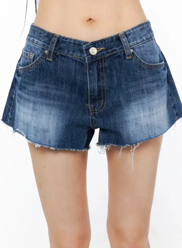 Low Rise Denim Shorts