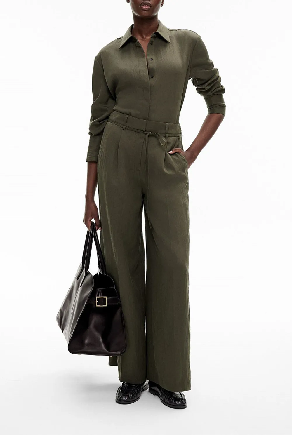 Tie-Waist Straight-Leg Sport Pants