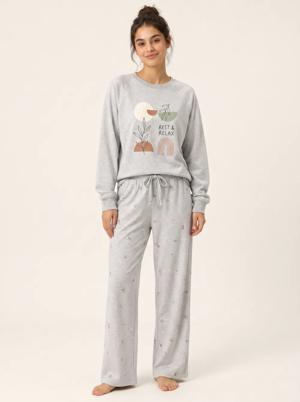 Women's Boho Abstract Rest & Relax Printed Loungewear Set