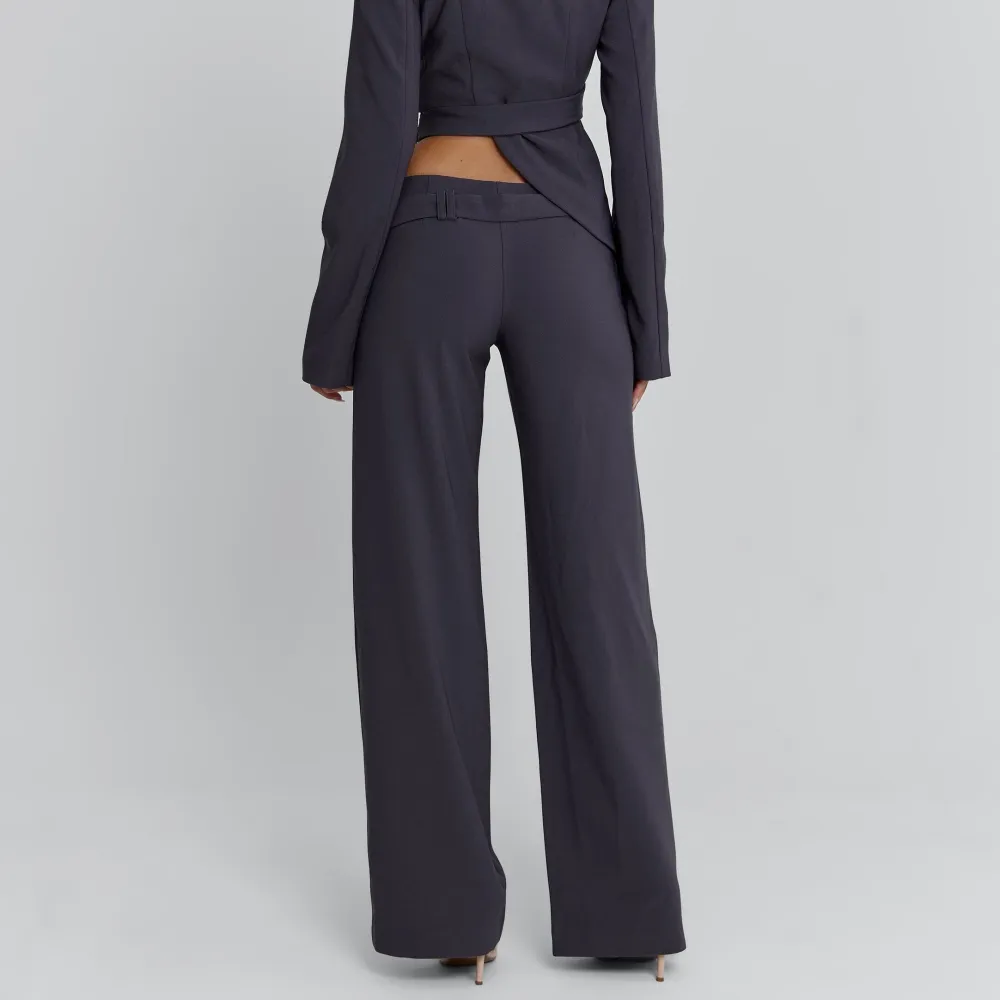 Charcoal Plunge Tailored Blazer