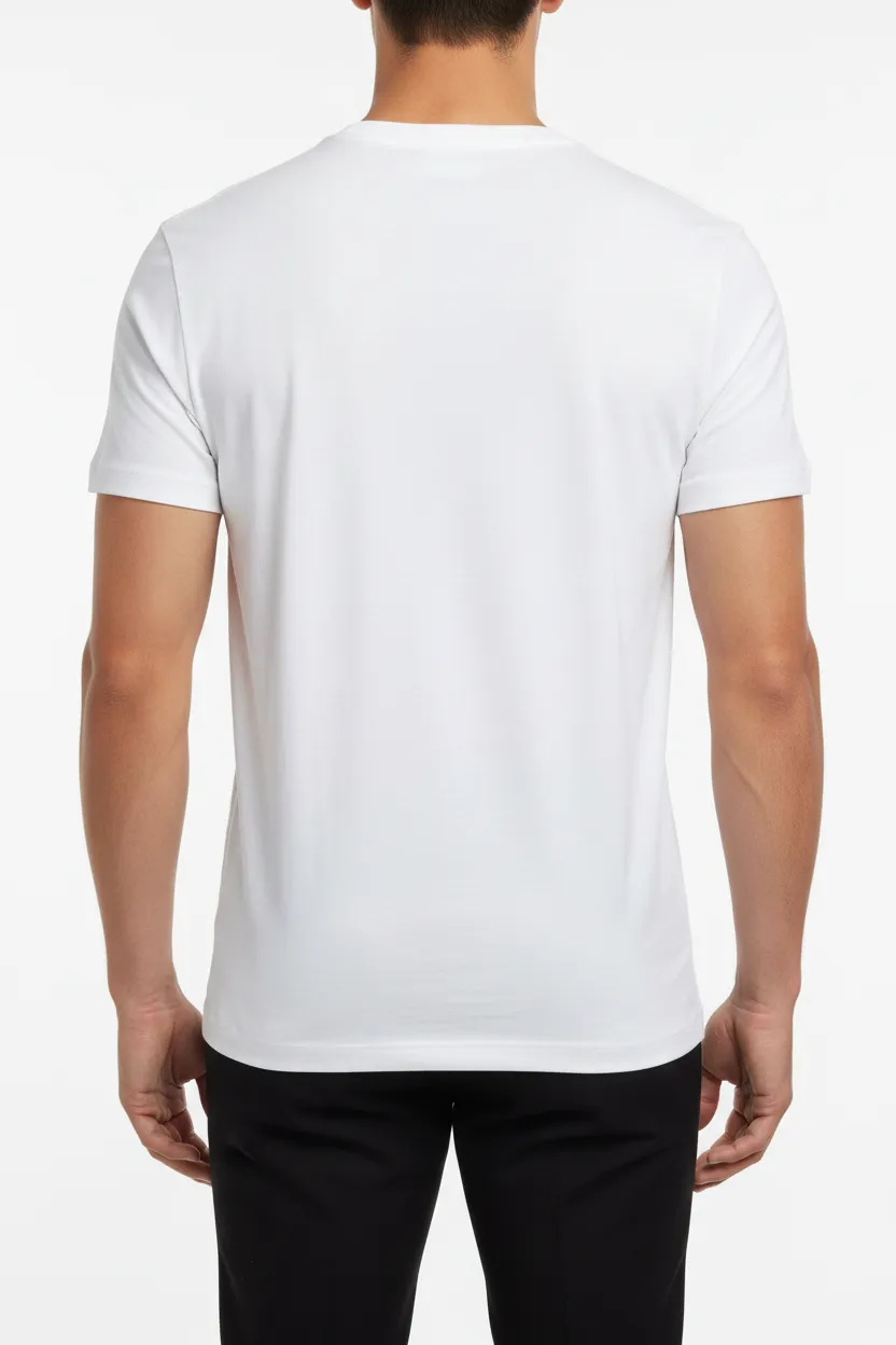 Refined Round Neck Crew Neck Cotton T-Shirt