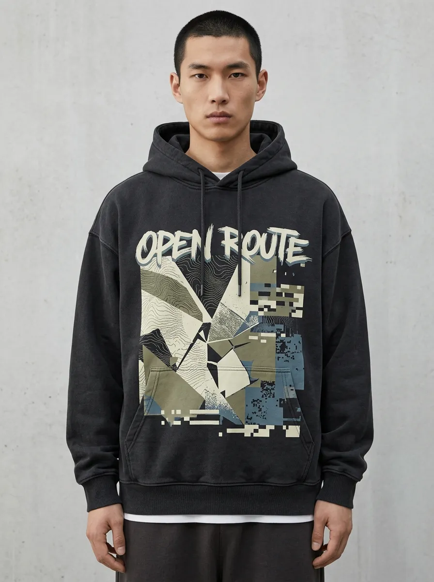 Outdoor Geometric Men's Graphic Hoodie