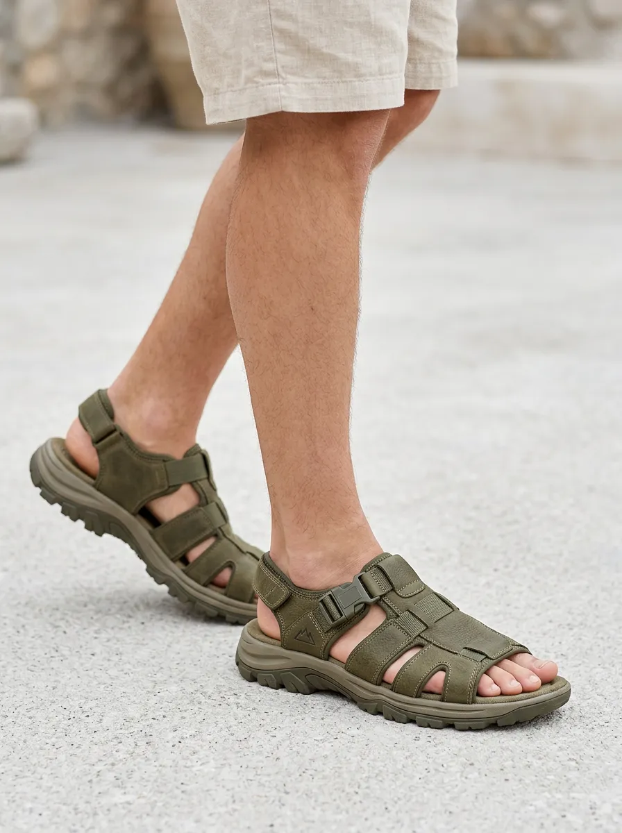 Men's Outdoor Hiking Mountain Logo Printed Sandals