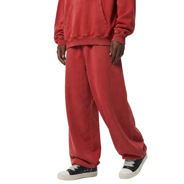 Snow Washed Oversized Fleece Men's Jogger Pants