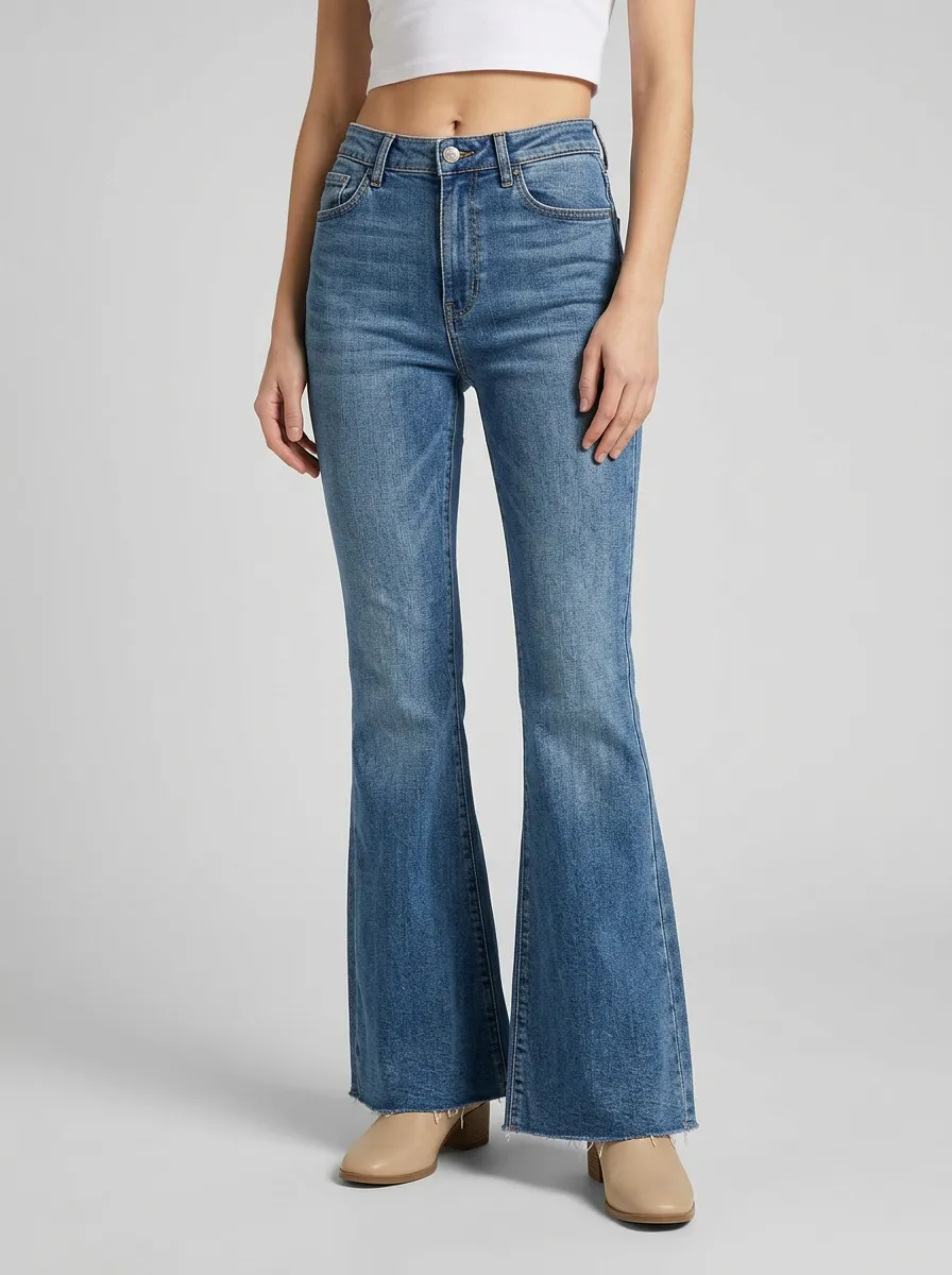 Flared High Waist Casual Jeans